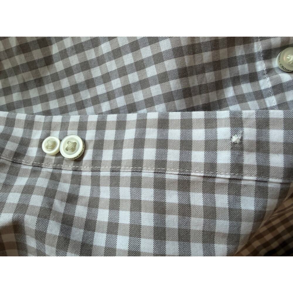 Crosby & Howard Short Sleeve Gray/White Plaid Button Down Size M - Picture 5 of 8